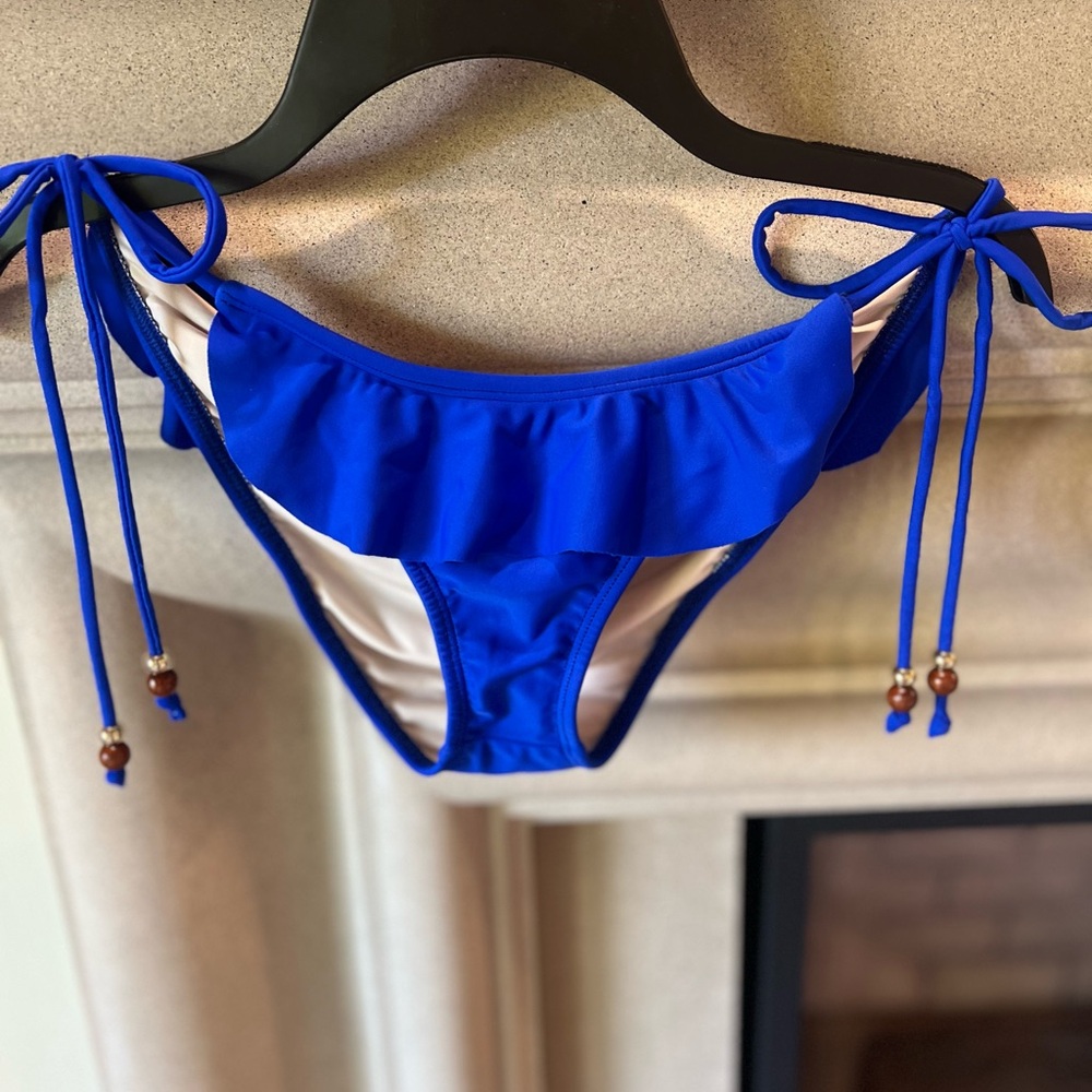 Shoshanna Ruffle String Bikini Bottom, Small - Picture 2 of 9
